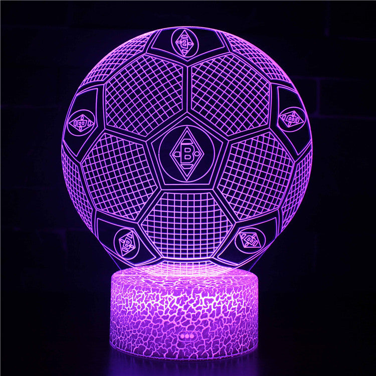 Fotboll 3D Illusion LED-Lampa - Nattlampa - Badge