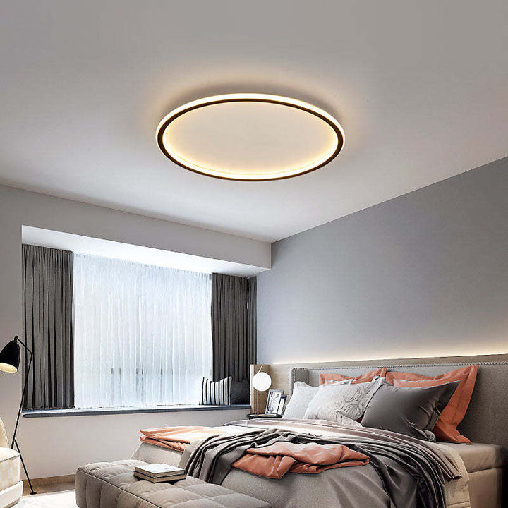 Ultra-tunn modern taklampa | Flush Mount LED för låga tak | Rund &amp; dimbar