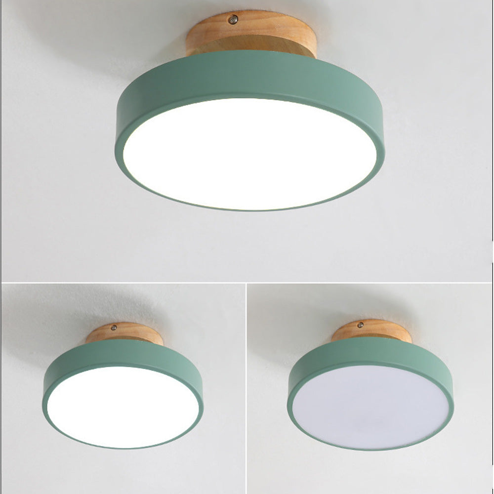 LED Taklampa Trä Flush Mount Armatur