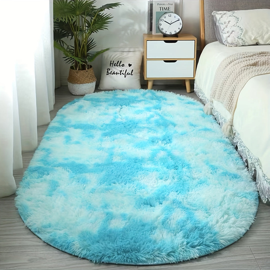Plush Oval Rug – Mjuk och stilren matta för sovrum och vardagsrumsdekoration