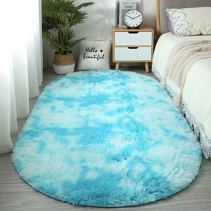 Plush Oval Rug – Mjuk och stilren matta för sovrum och vardagsrumsdekoration