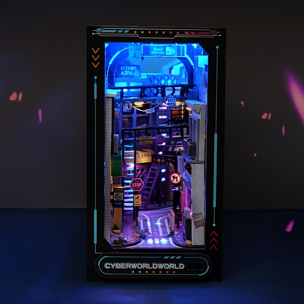 Cyberpunk DIY Stugkit – 3D Modell för Heminredning med Belysning
