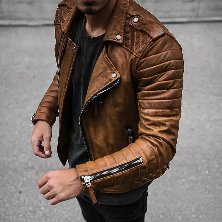 Herr Skinnjacka Urban Stil i Läder