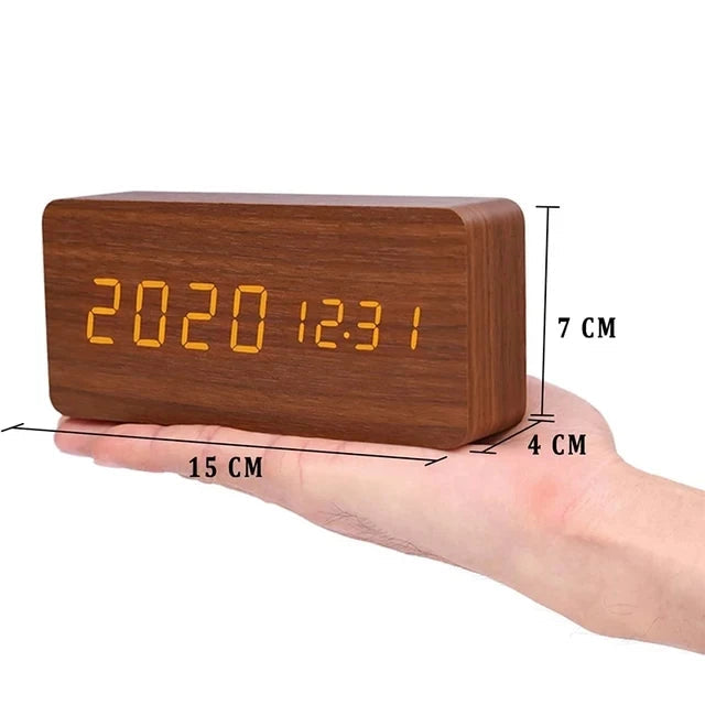 EcoLED Clock - Digitalt trälarm med röststyrning