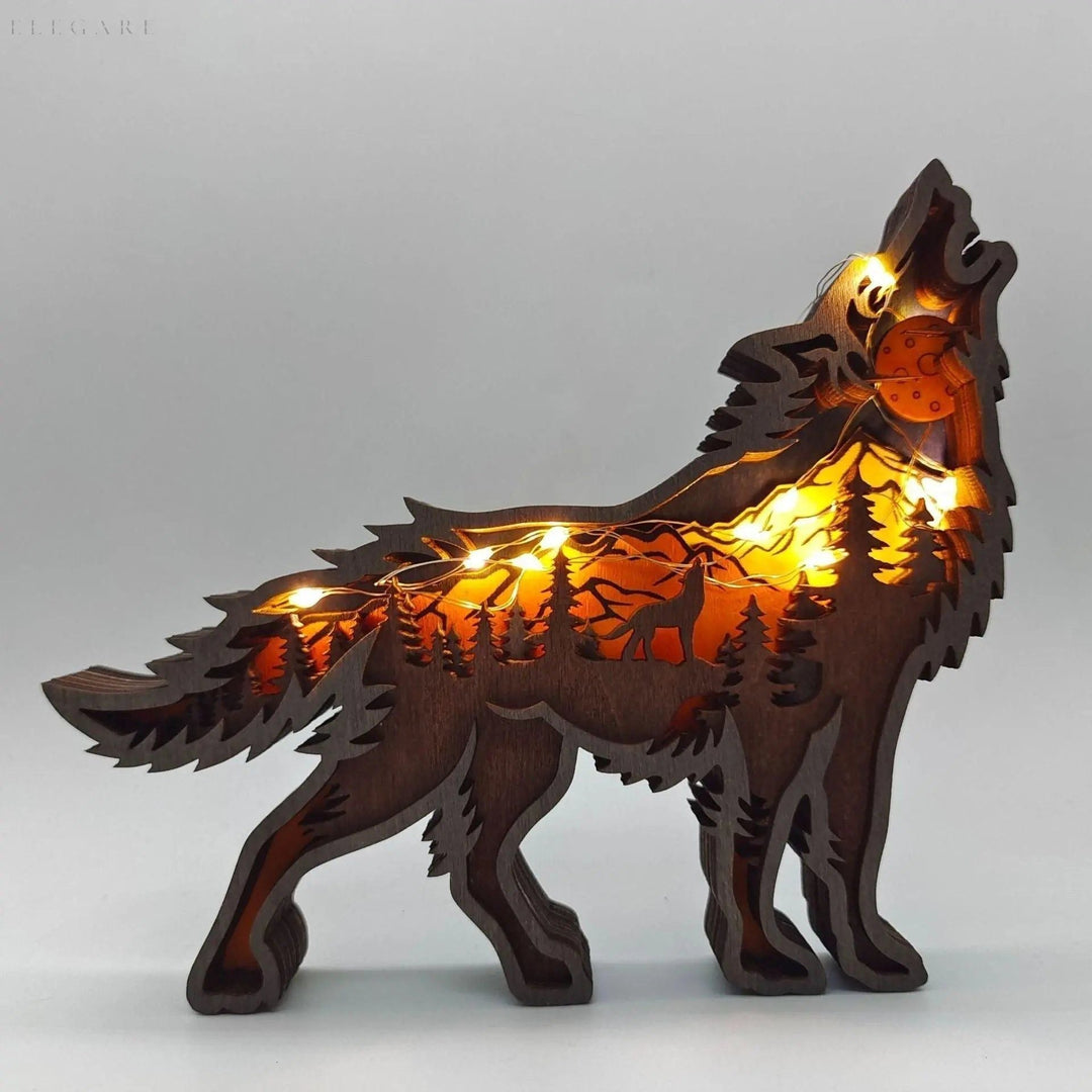 Tierlampa gjord av trä – Dekorativ, Unik handgjord för en mysig atmosfär
