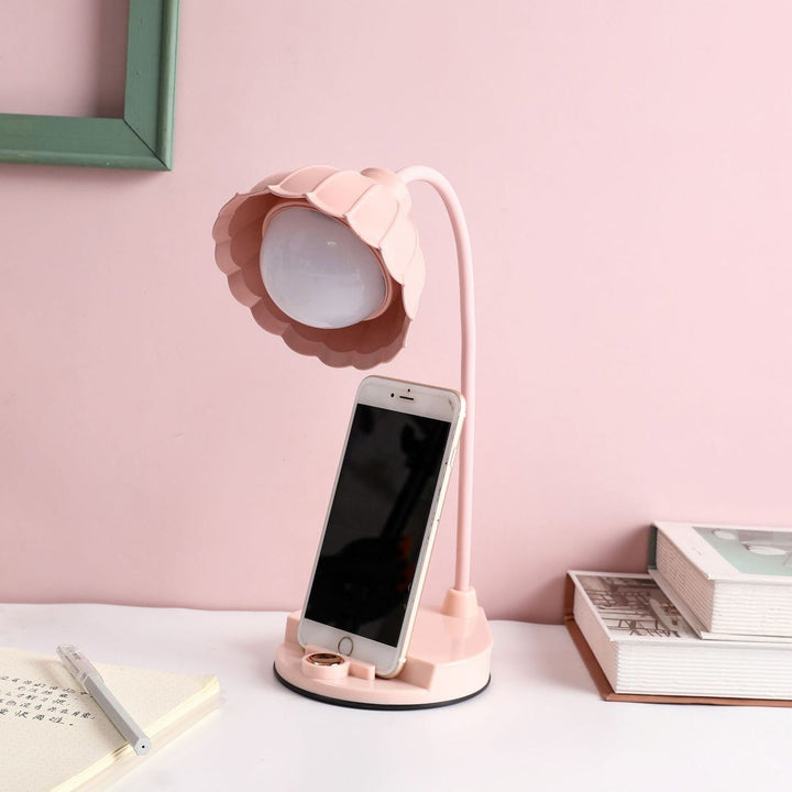 Uppladdningsbar Touch LED-bordslampa – Skandinavisk blomsterdesign