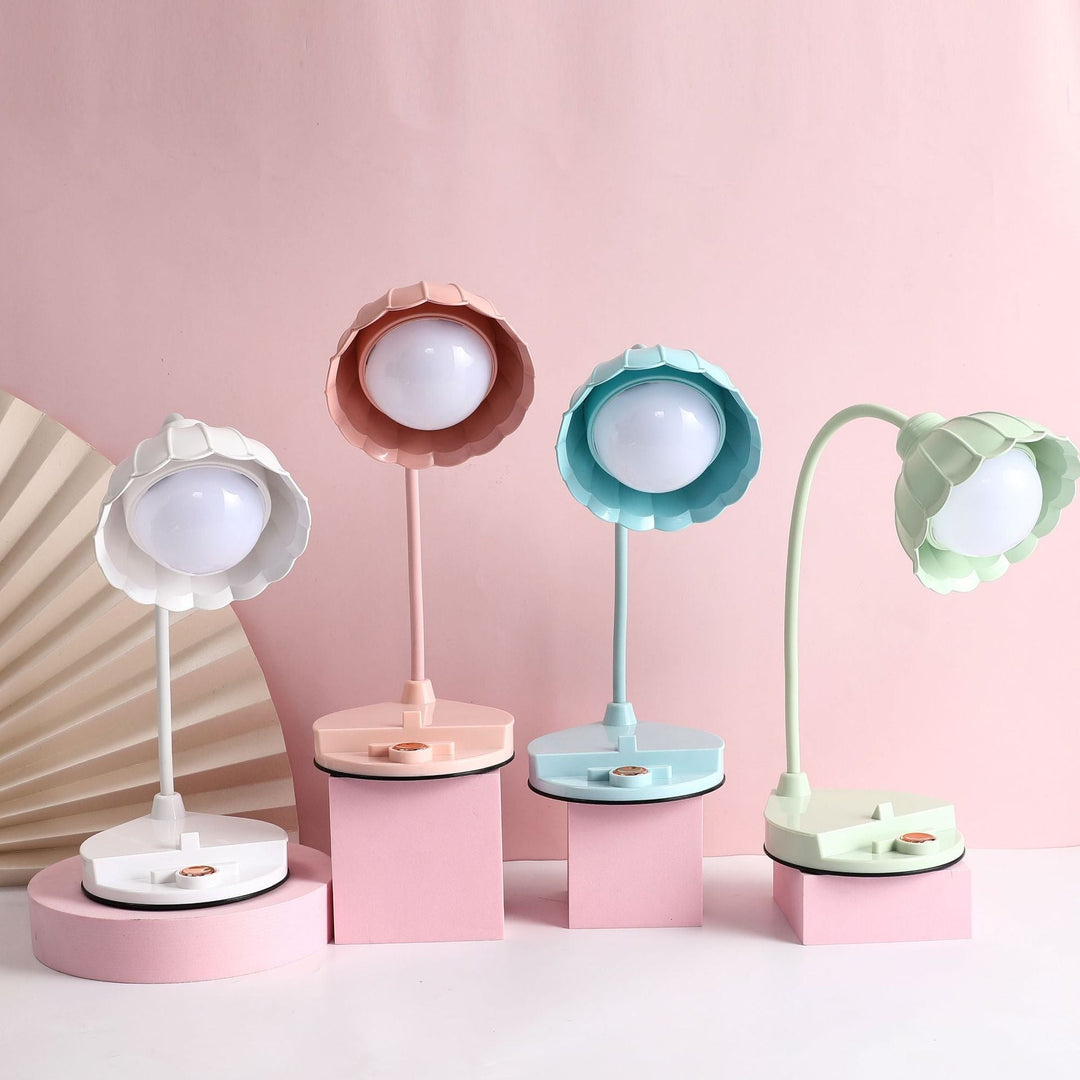 Uppladdningsbar Touch LED-bordslampa – Skandinavisk blomsterdesign