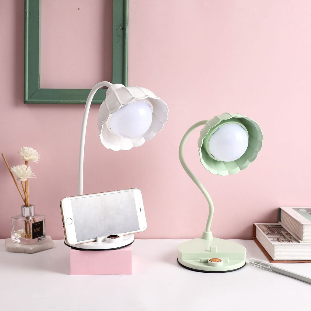 Uppladdningsbar Touch LED-bordslampa – Skandinavisk blomsterdesign