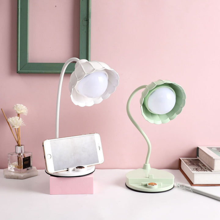 Uppladdningsbar Touch LED-bordslampa – Skandinavisk blomsterdesign