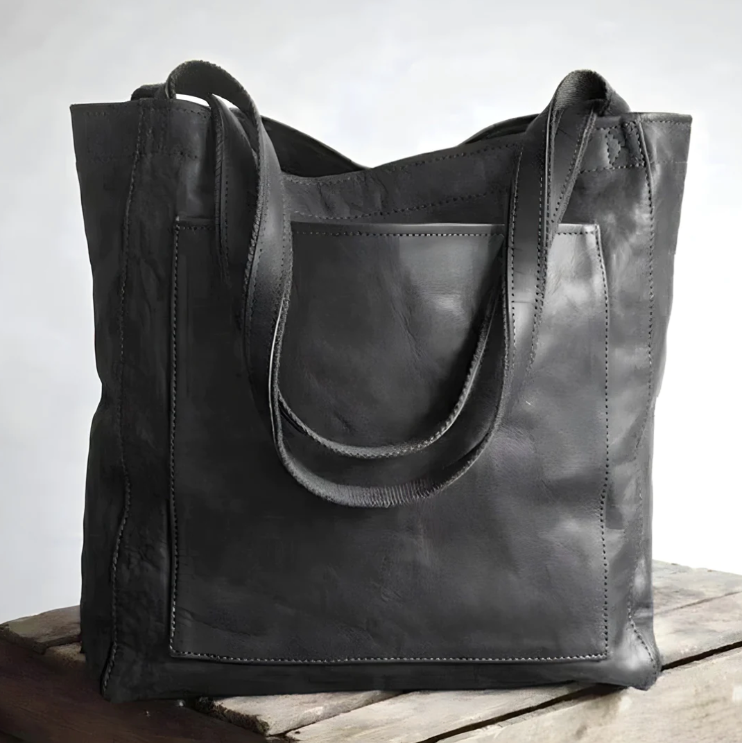Läderväska Dam Handgjord Elegant Rymlig Läder