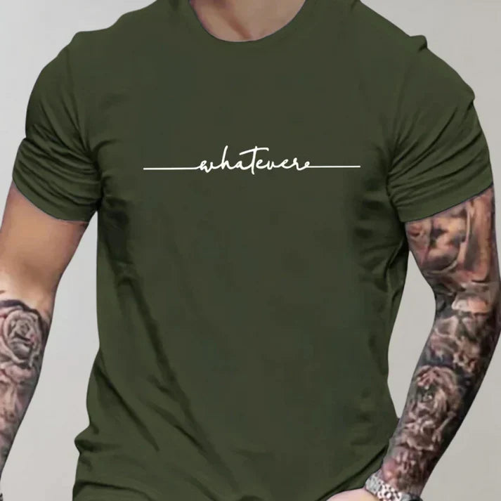 Herr T-shirt Avslappnad Rund Halsringning 100% Bomull