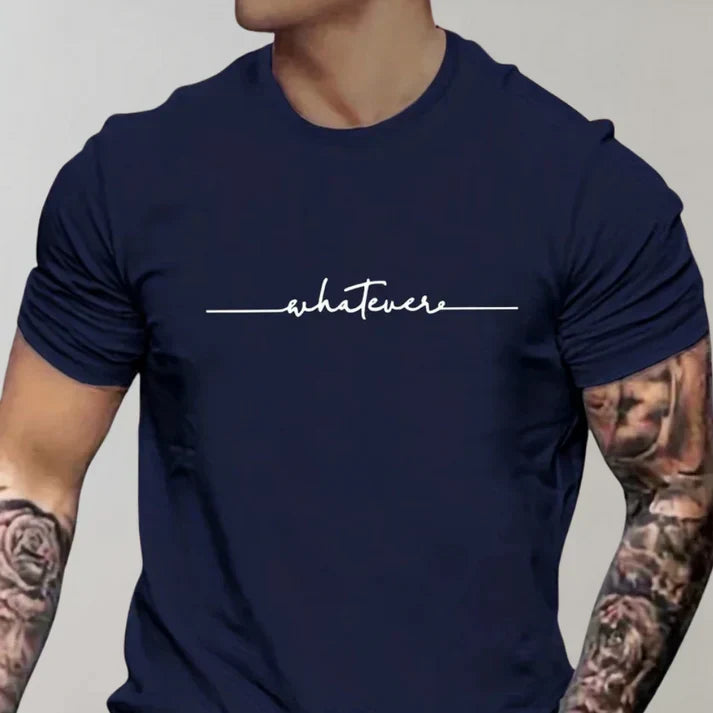 Herr T-shirt Avslappnad Rund Halsringning 100% Bomull