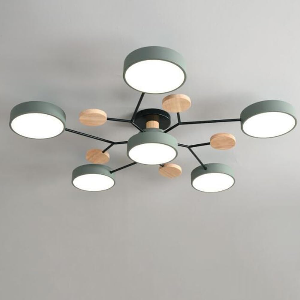 Nutida Rund Järn LED Semi-Flush Kandelaber