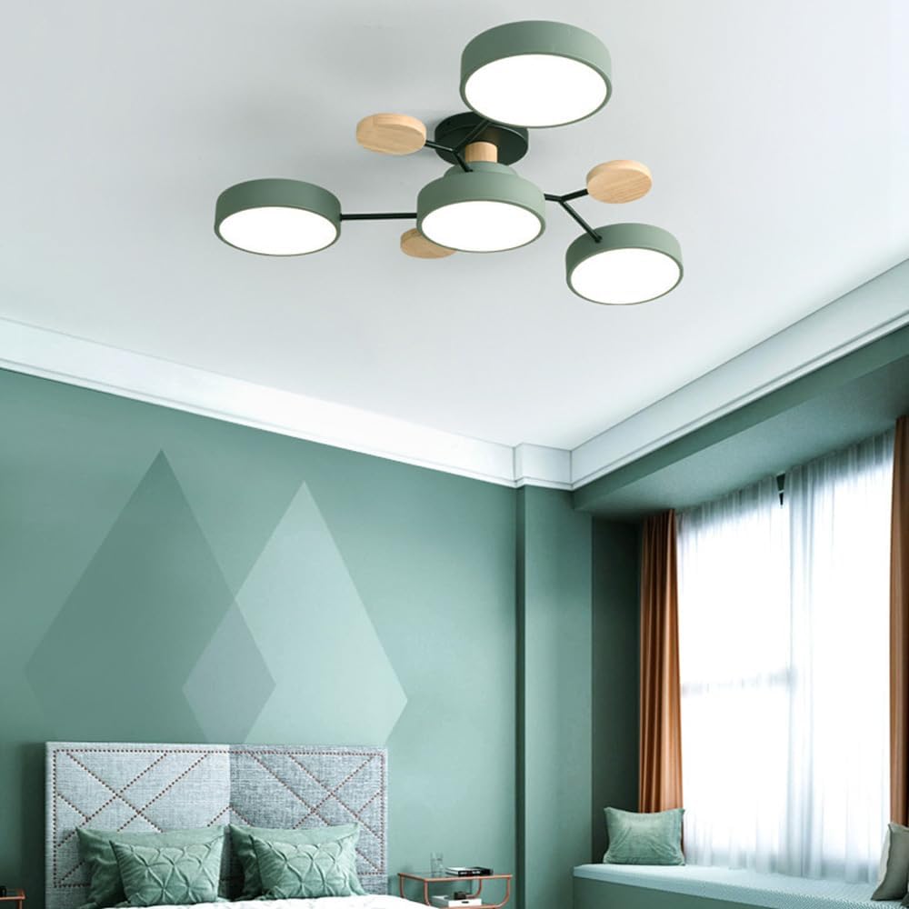 Nutida Rund Järn LED Semi-Flush Kandelaber