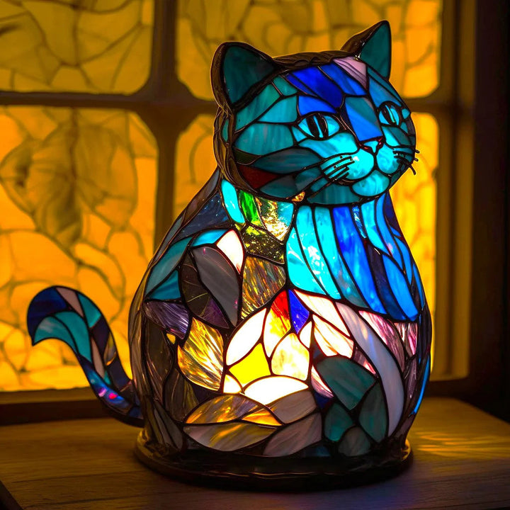 Animal Färgat Glas Bordslampa Ornament