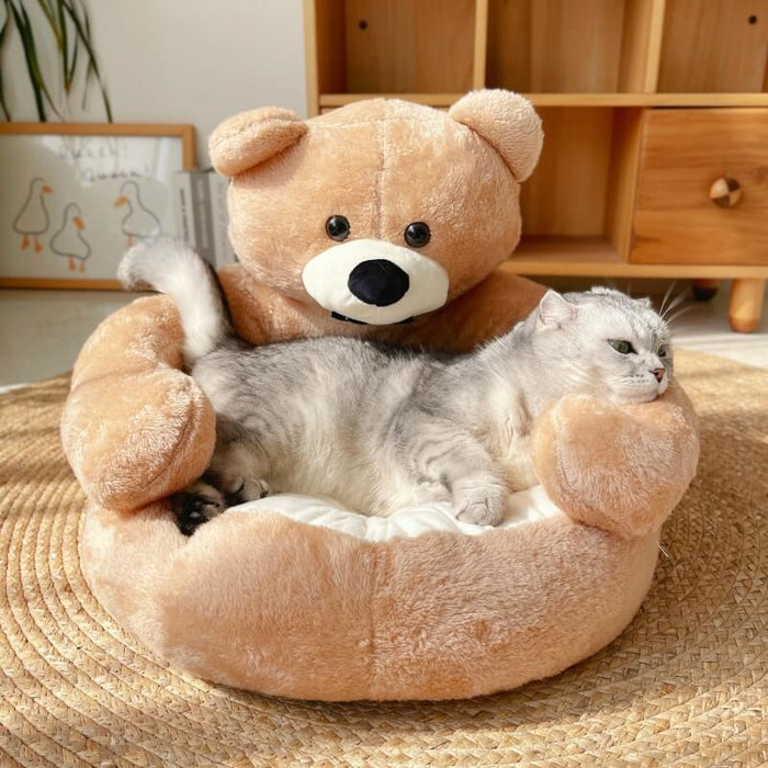Cozy Bear Kattsoffa Mjuk Kramig Bedårande Kerseymer Tyg