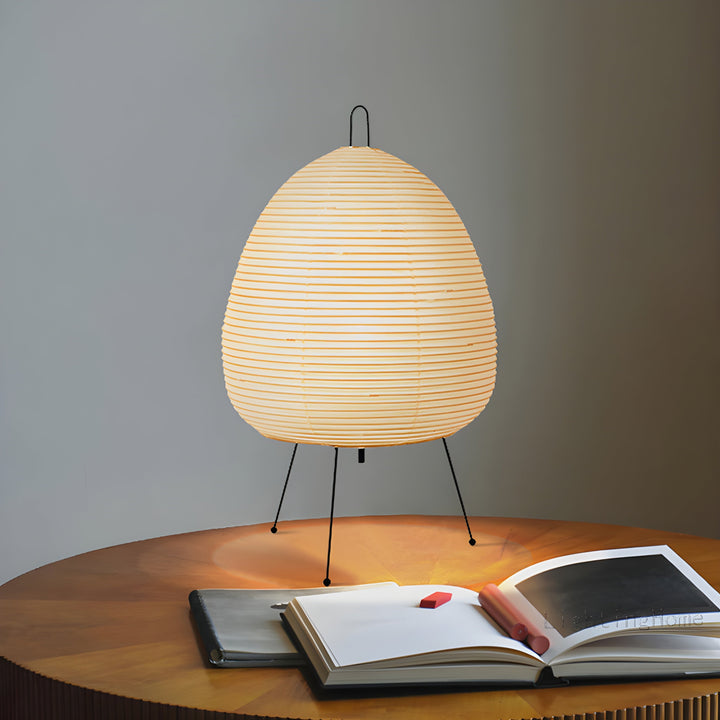Rispapper Bordslampa | Wabi-Sabi Japansk Stil | Mjuk Ambient