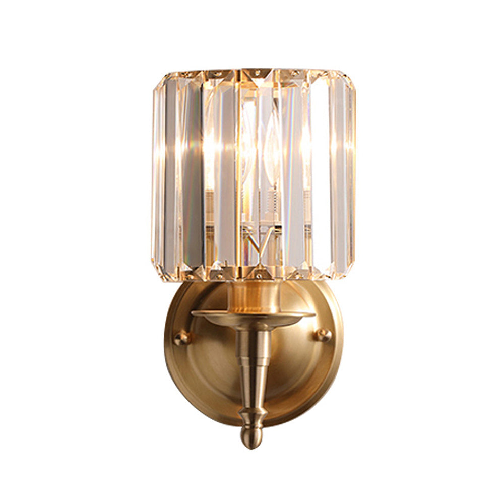 Lyxig Kristall Liten Vägglampa | Mässing &amp; Kristall | 5.9″ B × 11.8″ H | Brick by Brick