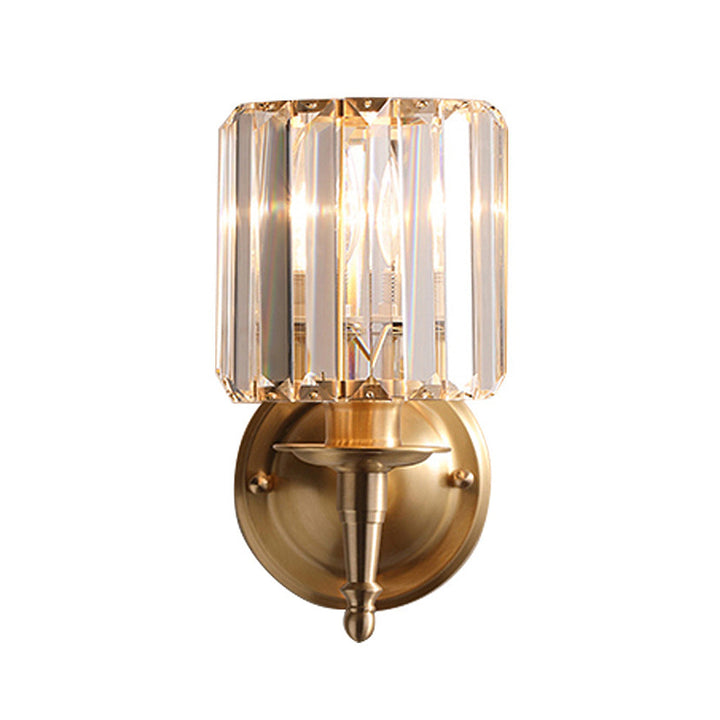 Lyxig Kristall Liten Vägglampa | Mässing &amp; Kristall | 5.9″ B × 11.8″ H | Brick by Brick
