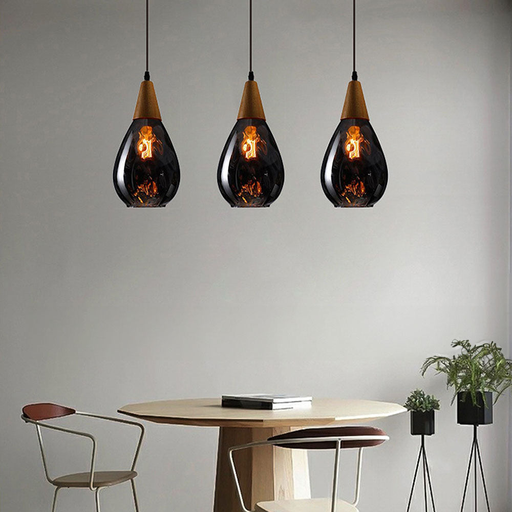 Vintage Teardrop Glas Taklampa för Stiliga Kök