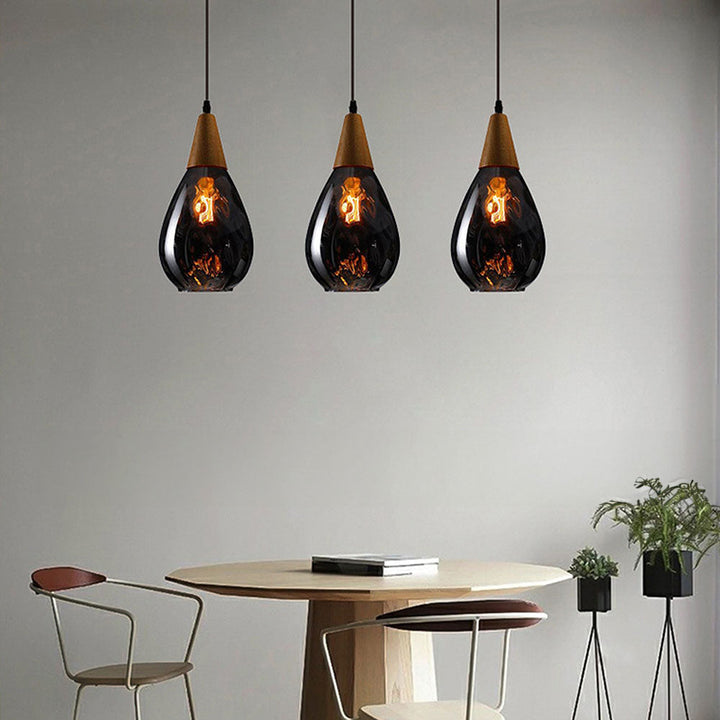 Vintage Teardrop Glas Taklampa för Stiliga Kök