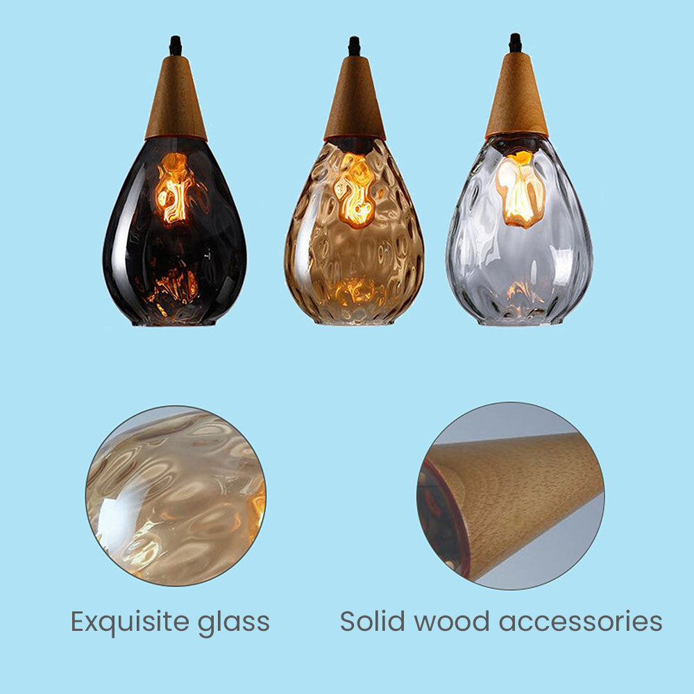 Vintage Teardrop Glas Taklampa för Stiliga Kök
