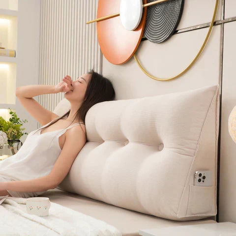 RoyaleGlow Lyxig Wedge Kudde - Ergonomiskt Stöd för Säng &amp; Soffa
