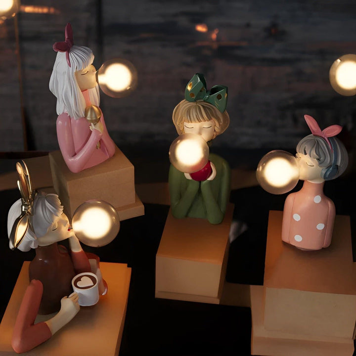 Nattljus med bubbeleffekt – USB Bubble Girl Ornament bordslampa för ett mysigt hem