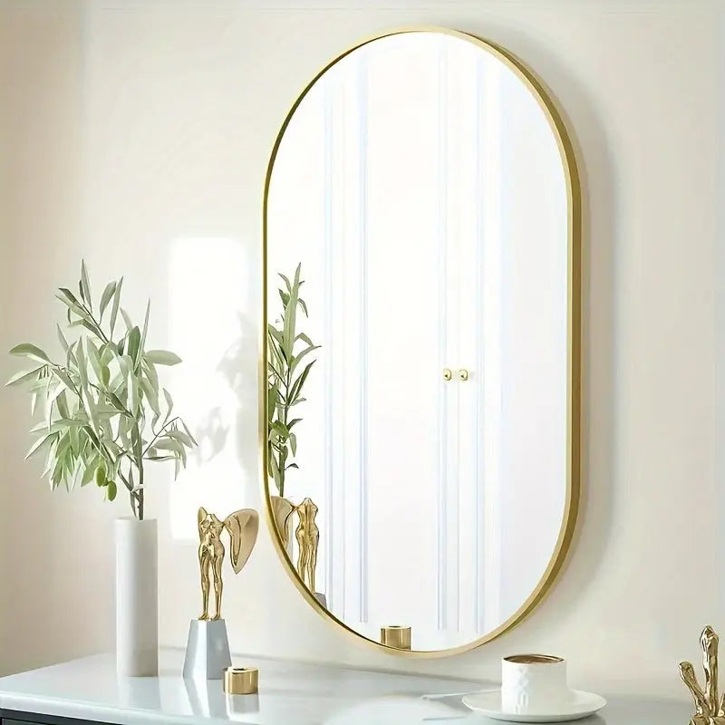 Elegant Oval Spegel – Modern Vägghängd Spegel för Badrum, Sovrum och Hall