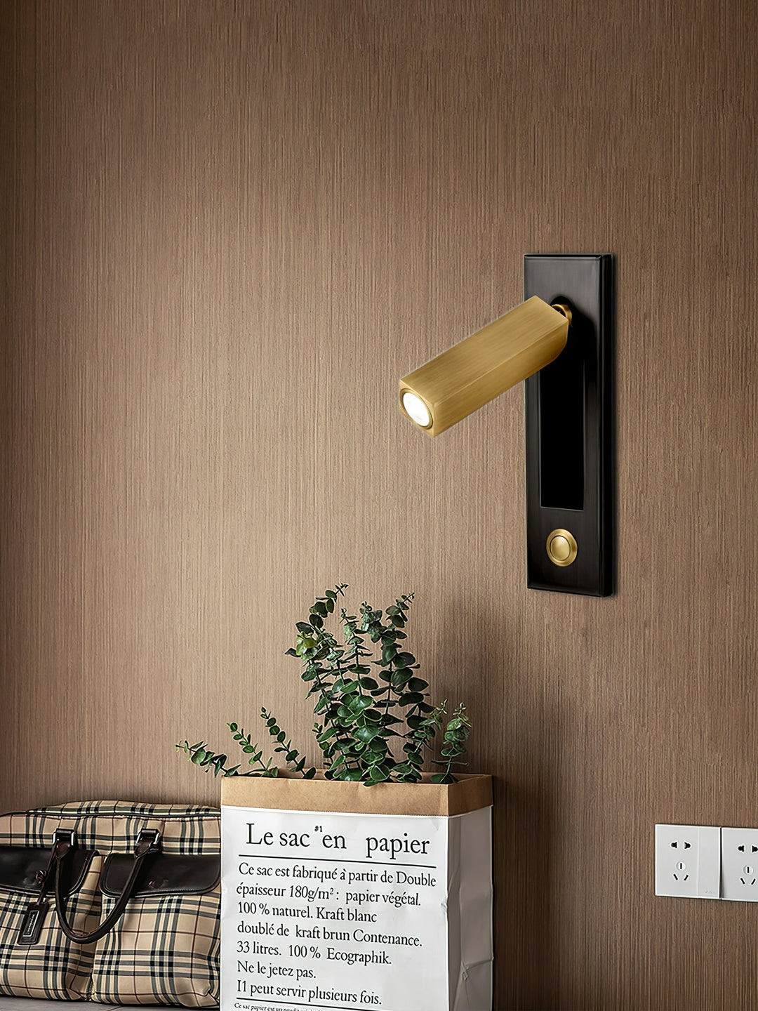 Modern inbyggd sänglampa med LED-ljus