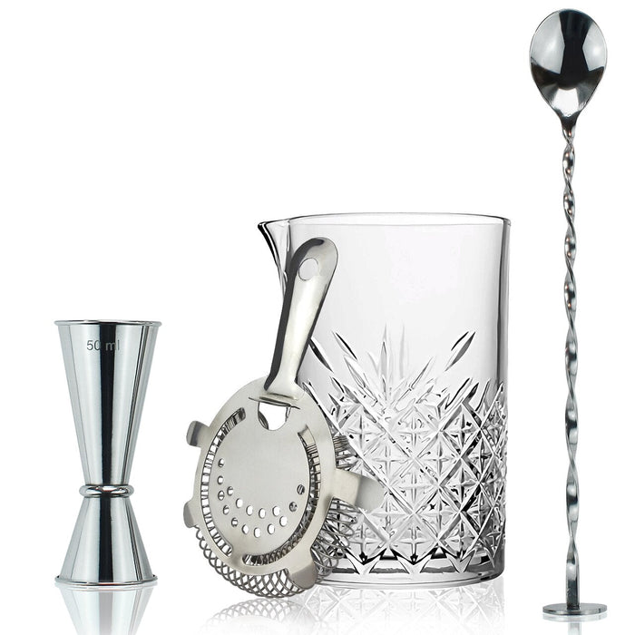 Cocktailset med Blandningsglas – 4-delars Mixologiset för Drinkar & Hemmabar