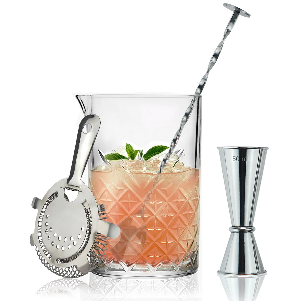 Cocktailset med Blandningsglas – 4-delars Mixologiset för Drinkar &amp; Hemmabar