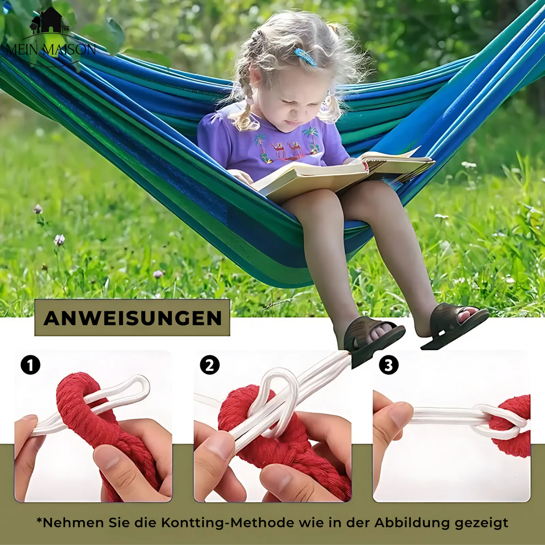 Carvallo Hängematta | Robust Canvas | Anti-glid-design | Bärförmåga 200 kg