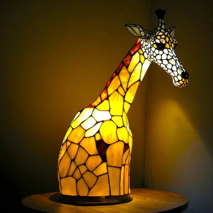 Animal Färgat Glas Bordslampa Ornament