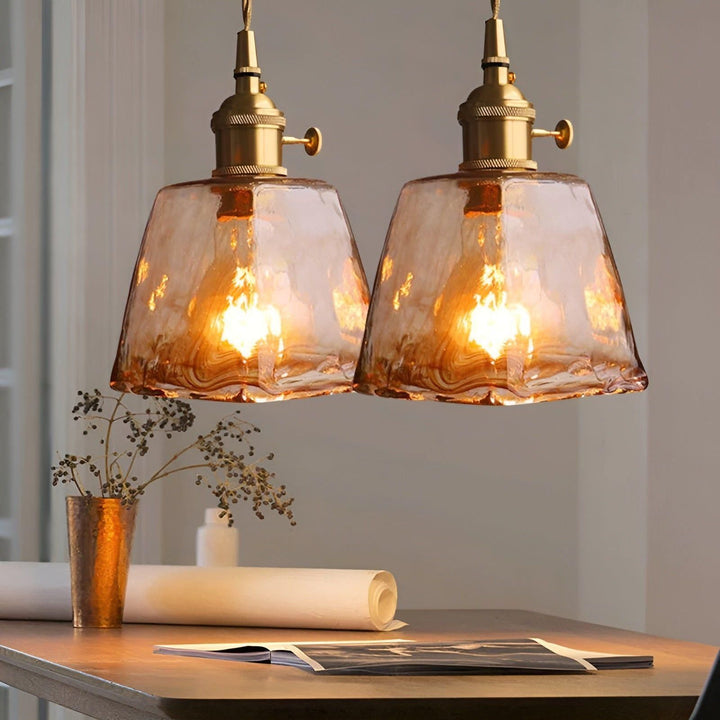 GlassElegance Light - Vintage Crystal Prism Glass Pendant Ceiling Light