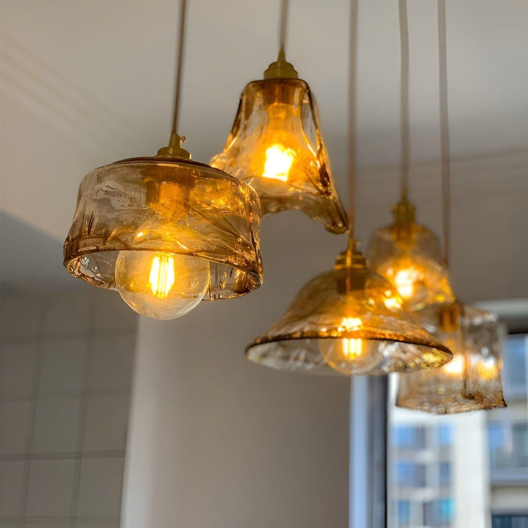 GlassElegance Light - Vintage Crystal Prism Glass Pendant Ceiling Light