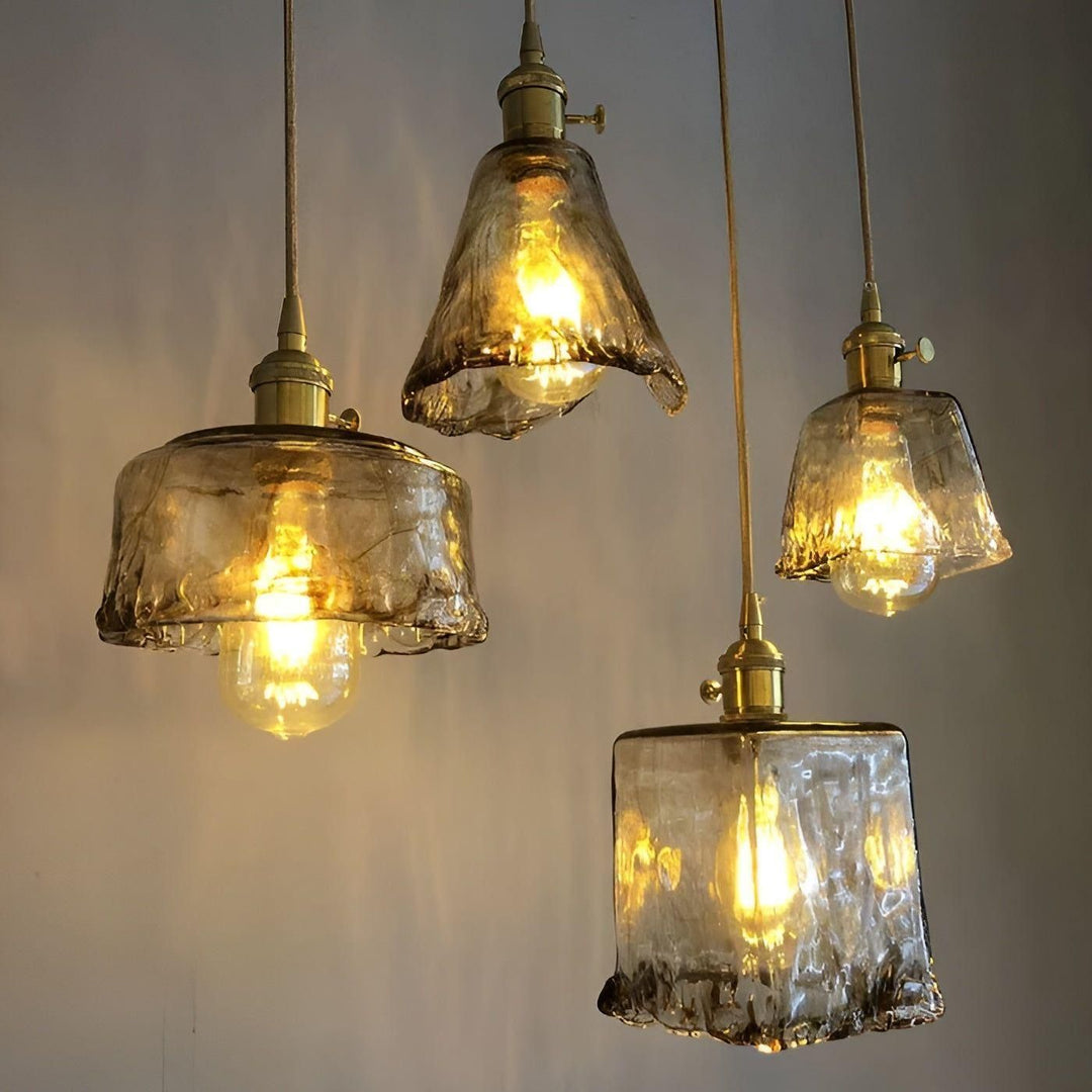 GlassElegance Light - Vintage Crystal Prism Glass Pendant Ceiling Light