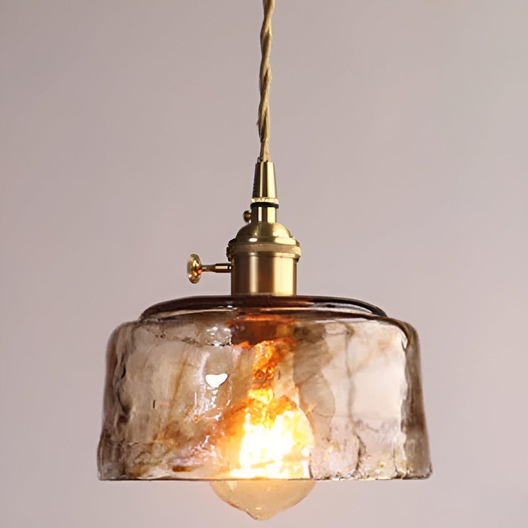 GlassElegance Light - Vintage Crystal Prism Glass Pendant Ceiling Light