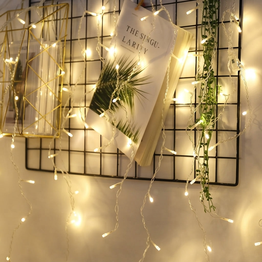 GlowCurtain | Blinkande LED-Ljusgardin för Utomhusdekoration