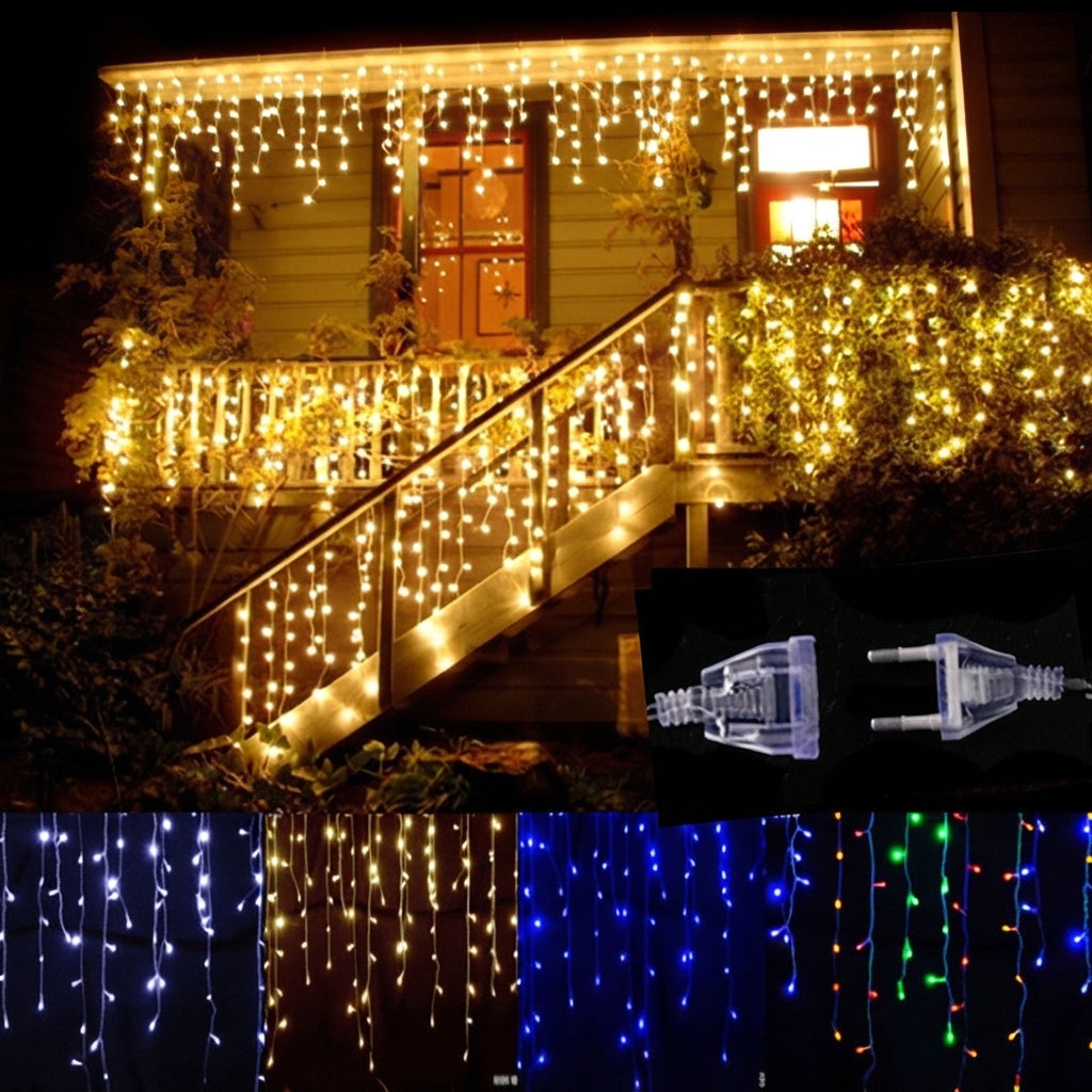 GlowCurtain | Blinkande LED-Ljusgardin för Utomhusdekoration