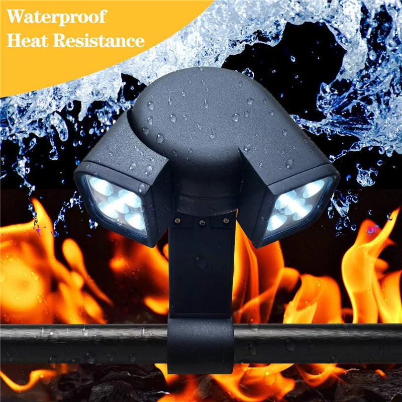 Carvallo LED Grilllampa med Dubbelhuvud | 360° Vridbar &amp; Värmebeständig | Superljus för BBQ, Nattfiske &amp; Camping