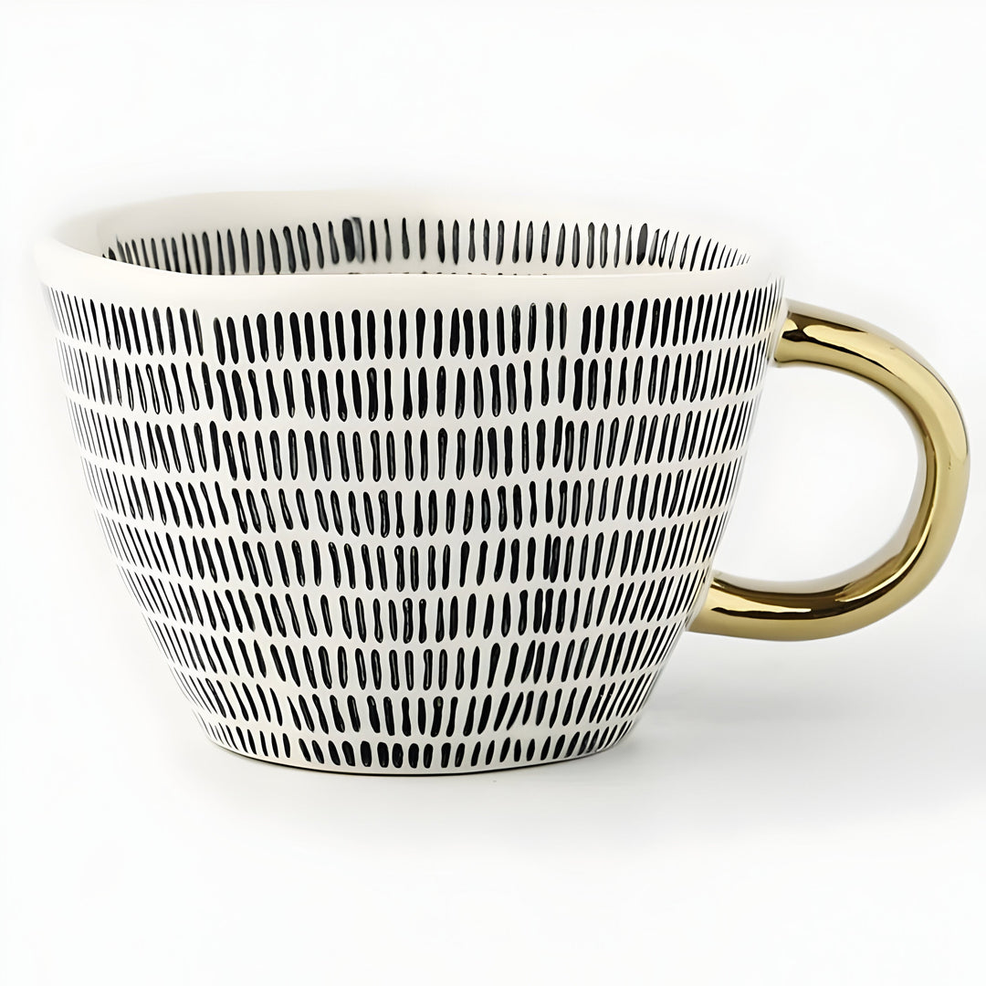 Keramikkopp med geometrisk design – Stilfull og moderne | Ideell for kaffe eller te
