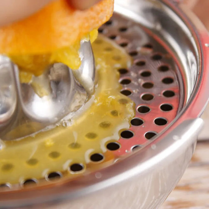 Carvallo Citronpress i rostfritt stål | Manuell juicepress för citrusfrukter | Robust design &amp; Hög juiceutvinning | För kök &amp; bar