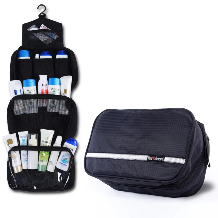 Carvallo MaxPack Stor Vattentät Necessär för Män &amp; Kvinnor | Resa-Kosmetiktasche | Robust Design &amp; Mycket Förvaring