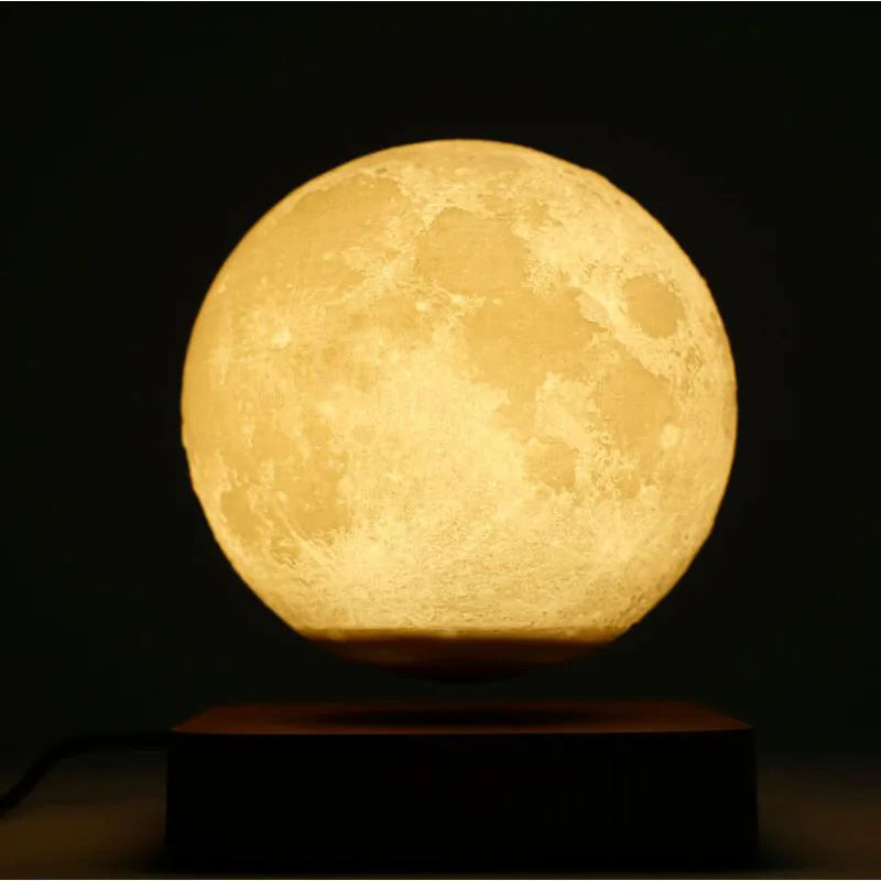 LunaGlow Månlampa – Svävande 3D LED Lampa med Magnetisk Levitationsdesign