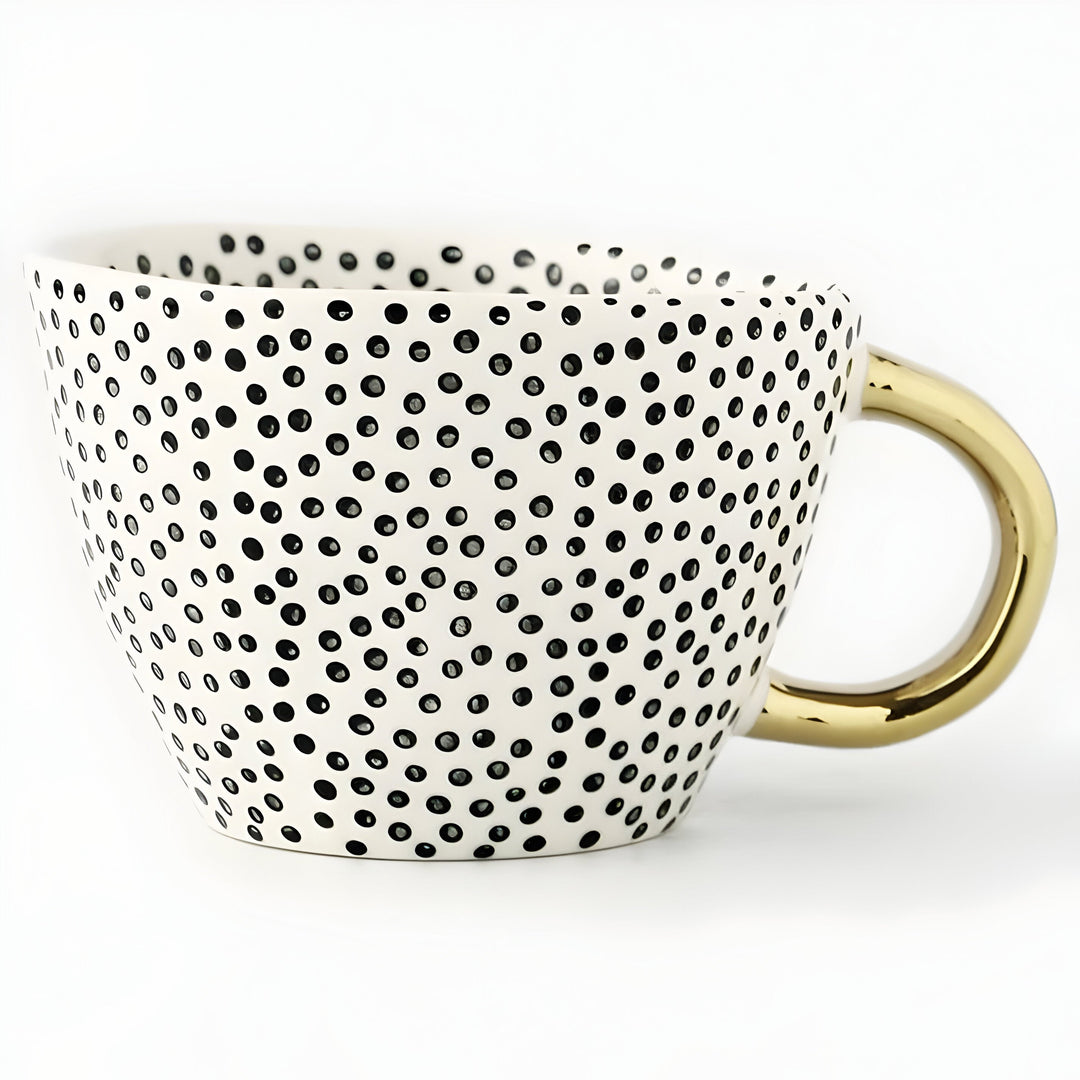 Keramikkopp med geometrisk design – Stilfull og moderne | Ideell for kaffe eller te