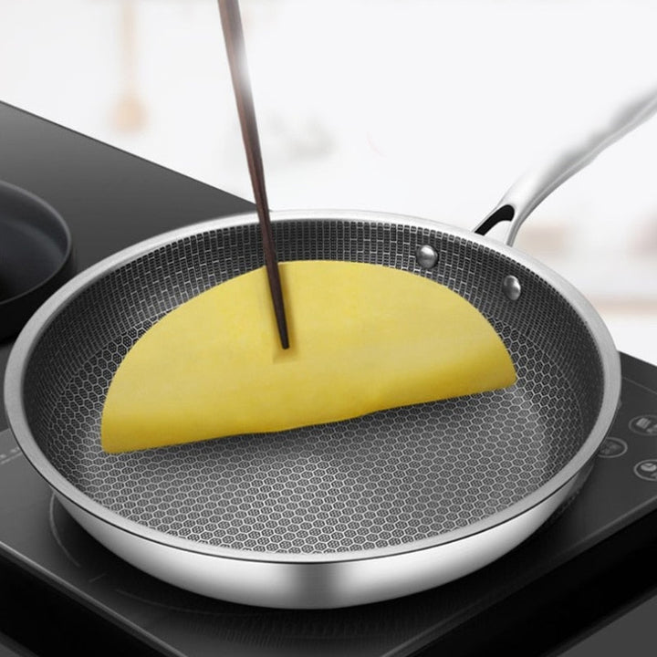 Carvallo rostfritt stål non-stick stekpanna med bikakestruktur | För alla typer av spisar inklusive induktion | Rep resistant &amp; diskmaskin säker