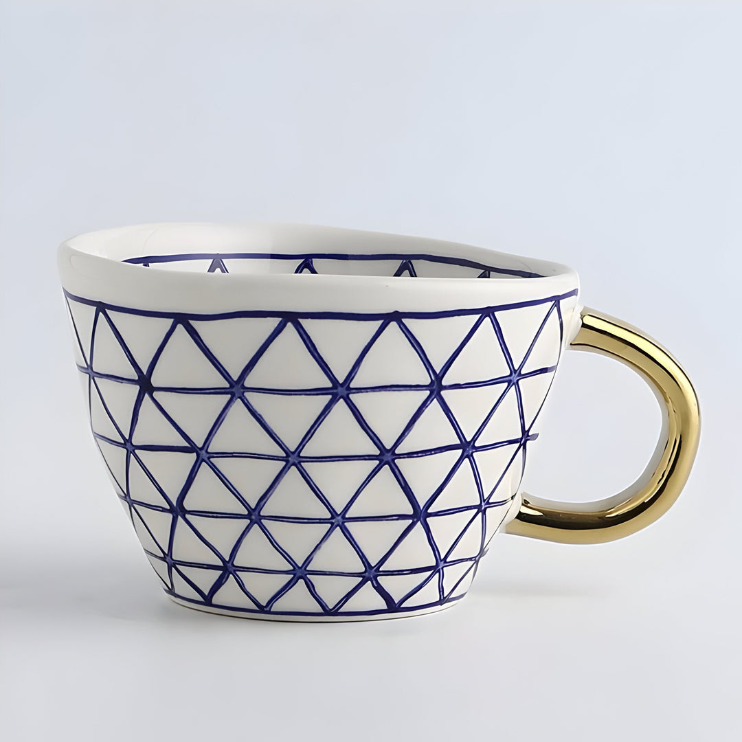 Keramikkopp med geometrisk design – Stilfull og moderne | Ideell for kaffe eller te
