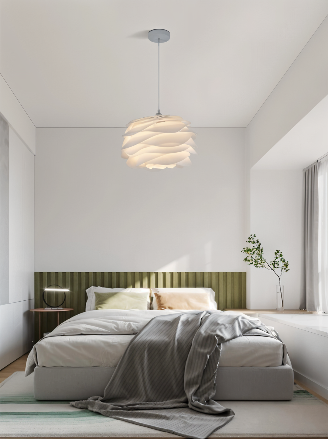 Aurora Taklampa – Stilren PVC Pendel i Blomdesign