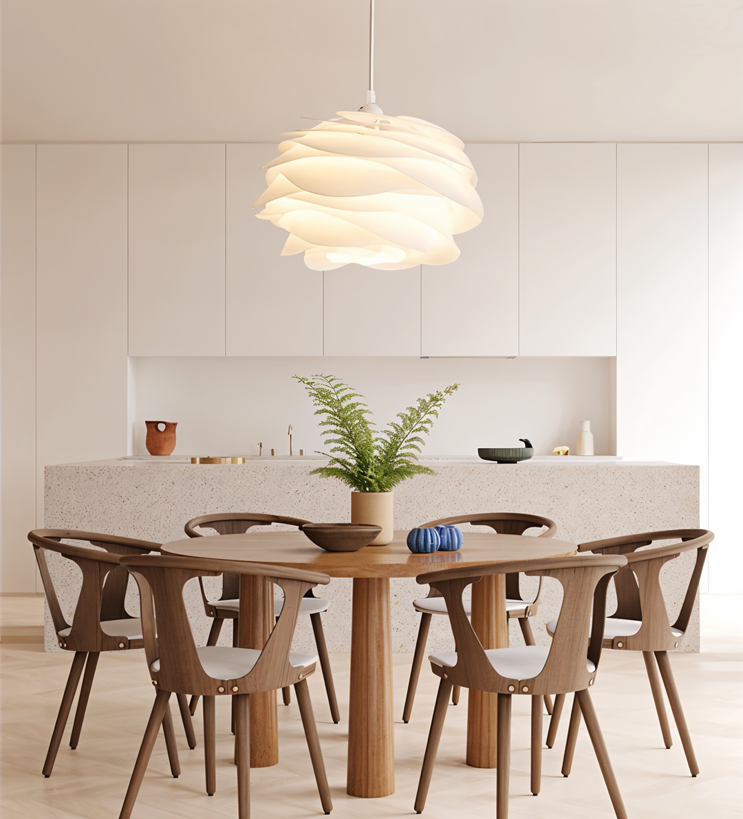 Aurora Taklampa – Stilren PVC Pendel i Blomdesign